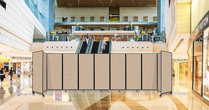 Versare Room Divider 360 Portable Wall Partition | Folding Panels | Large Freestanding Divider | Locking Wheels | Temporary Room Separator