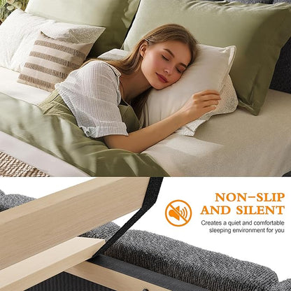 Queen Size Boucle Bed Frame Upholstered Bed Frame Queen with Adjustable Headboard, Solid Wood Slats Support, Bed for Bedroom Apartment, Dorm, No Box Spring Needed, Easy Assembly, Noise-Free, Grey
