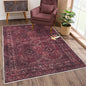 Bloom Rugs Washable Non-Slip 2' x 3' Rug - Dark Red Traditional Bordered Area Rug for Living Room, Bedroom, Dining Room, and Kitchen - Exact Size: 2' x 3'
