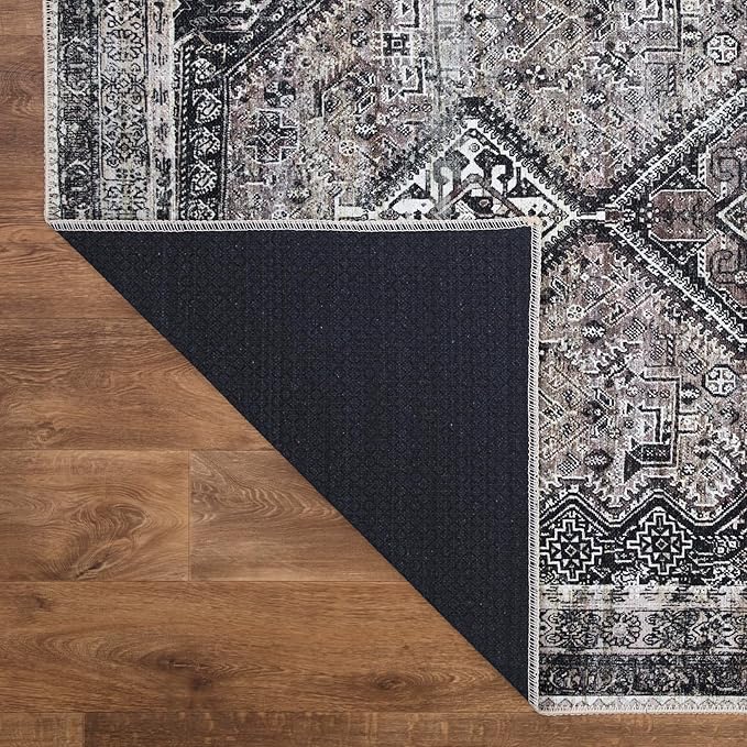Keen Home Design 2x10 Rug - Machine Washable Runner Rug with Non-Slip Backing, Ideal for Hallway, Entryway, Kitchen, Laundry Room - Vintage, Easy Clean, Durable, Low Pile - (2'6" x 10')