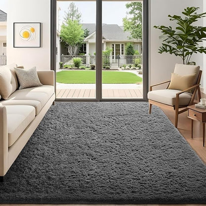 Ophanie 5x7 Area Rugs for Living Room Grey, Fluffy Shag Large Fuzzy Plush Soft Rug, Gray Shaggy Floor Big Carpets for Bedroom Nursery, Kids Home Decor Aesthetic