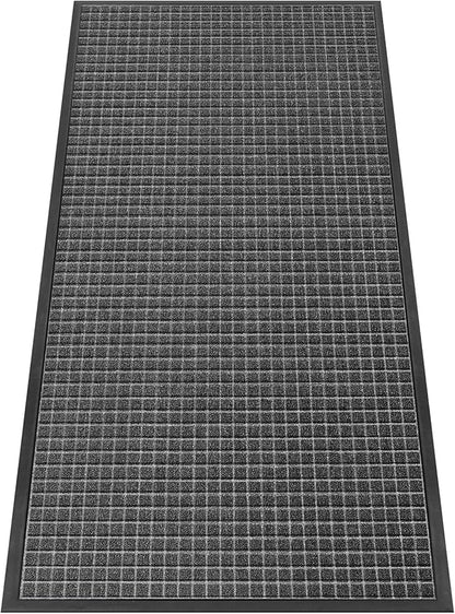 Kuyal Front Door Mat, 3'*6' Door Mat for Inside Outside Entrance,Waterproof Welcome Mats with Non-Slip Backing, Indoor Outdoor Entryway, Commercial Floor Mats, Durable & Easy to Clean, Dark Gray