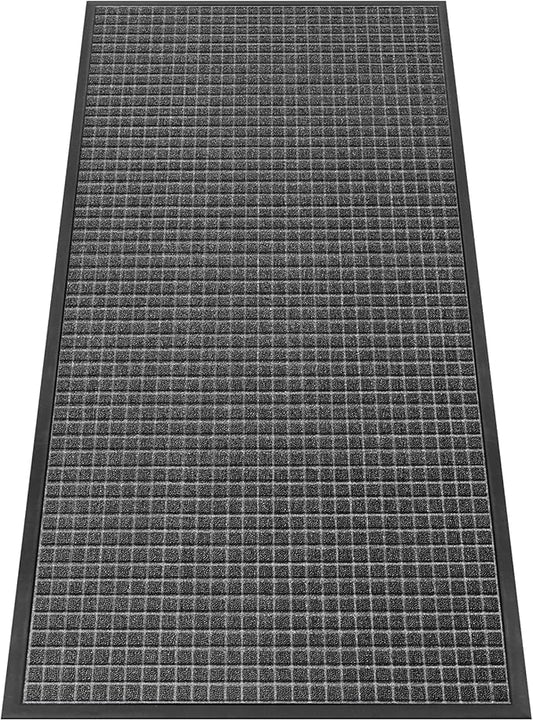 Kuyal Front Door Mat, 3'*6' Door Mat for Inside Outside Entrance,Waterproof Welcome Mats with Non-Slip Backing, Indoor Outdoor Entryway, Commercial Floor Mats, Durable & Easy to Clean, Dark Gray