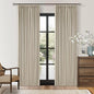 Neutral Beige Linen Pinch Pleated Blackout Curtains 84 Inches Long for Bedroom Living Room Darkening 100% Black Out Pinch Pleat Drape with Liner Farmhouse 84 Inch Curtain for Dining Room Oatmeal Sand