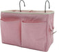 Bedside Caddy Bedside Hanging Storage Basket Multi-Function Organizer Caddy for Bunk and Hospital Beds College Dorms Bed Rails, The Magazine Holders Can be Placed Glasses Books Mobile Phones(Pink)