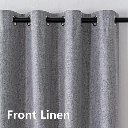 100% Blackout Curtains 72 Inch Length 2 Panels Set, Black Out Curtains for Living Room, Light Grey Thermal Insulated Grommet Drapes Bedroom Luxury Decor Privacy(52W × 72L inch, Light Grey)