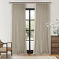 Linen Pinch Pleated Blackout Curtains 96 Inches Long 2 Panels Set for Dining Living Room Darkening Neutral Memory Shape Pinch Pleat Black Out Thermal Insulated Curtain Drapes with Liner Oatmeal Beige