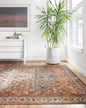 Loloi Layla Collection LAY-05 Ocean/Multi 9'-0" x 12'-0" .13" Thick Area Rug, Soft, Durable, Vintage Inspired, Distressed, Low Pile, Non-Shedding, Easy Clean, Printed, Living Room Rug