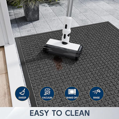 Indoor Outdoor Front Door Mats, 48" x 24" Rubber Backing Non Slip Durable Welcome Floor Mats for Patio, Garage Entrance, Stain and Fade Resistant Commercial Doormats for High Traffic