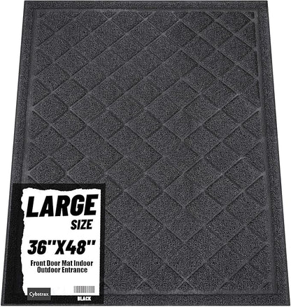 Front Door Mat Indoor Outdoor Entrance, 36" x 48" All-Season Heavy Duty Waterproof Doormat, Non-Slip Absorbent Entryway Mat, Easy to Clean, Low Profile Commercial Floor Mat for Indoor Outdoor
