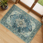 Area Rugs 2'x3' Washable Non-Slip, Floral Vintage Distress Print Pattern Medallion Carpet for Living Room Bedroom Dining Room, Dark Blue Vintage