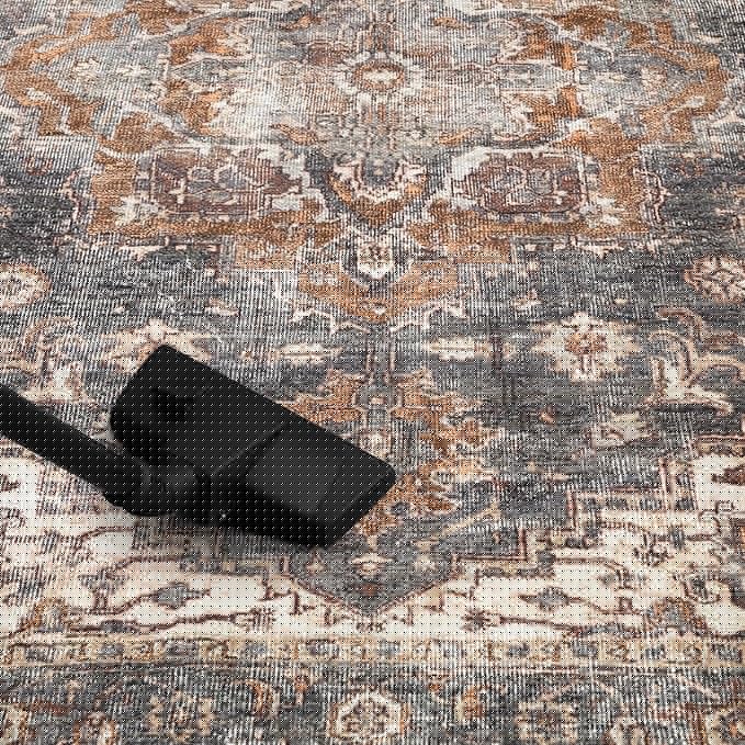 Keen Home Design 8x10 Rug - Machine Washable Area Rug with Non-Slip Backing, Ideal for Living Room, Dining Room, Bedroom - Vintage, Easy Clean, Durable, Low Pile Rug - (8' x 10')