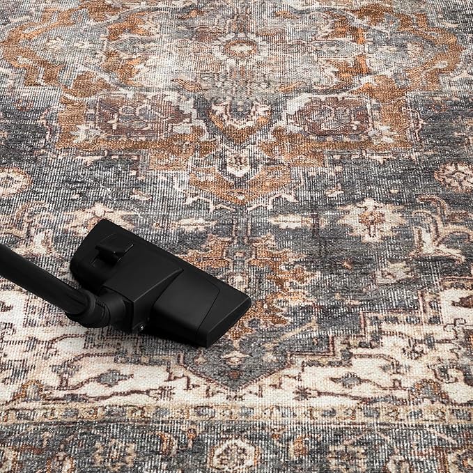 Keen Home Design 2x10 Rug - Machine Washable Runner with Non-Slip Backing, Ideal for Hallway, Entryway, Kitchen, Laundry Room - Vintage, Easy Clean, Durable, Low Pile Rug - (2'6" x 10')