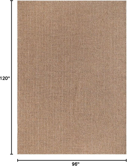Easy Jute Rug 8x10 Indoor Outdoor Natural Rugs Solid Fiber Rug Woven Area Rug Boho Easy Clean Inside Carpet for Living Room Bedroom Dining Room Hallway or Outdoor Patio Porch (8 X 10 Natural)