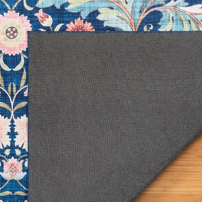 Gertmenian Indoor Boho Area Rug | Home Decor for Entryway, Bedroom, Living Room, Office, Kitchen | Non Slip, Soft, Printed Accent Rugs | Altair, Navy, 5x7 Standard, 24511