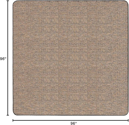 House, Home and More Skid-Resistant Carpet Indoor Area Rug Floor Mat - Black Ripple - 8 Ft X 8 Ft - Non Slip Rubber Backing, Stain Resistant, Dog Friendly, Living Room Bedroom Kitchen Entryway