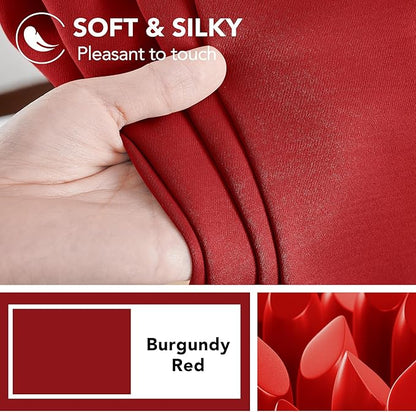 Deconovo Christmas Blackout Curtains, Thermal Insulated, W52 x L95 2 Panels, Back Tab, Machine Washable, Room-Darkening Drapes for Bedroom/Living Room Red