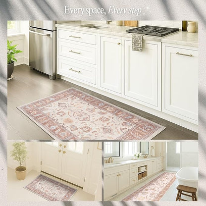 Fame Rugs Brown Modern Oushak Rug 8x10, Vintage Turkish Colorful Oriental Washable Antique Inspired Large Area Rugs, Luxury Living Room Bedroom (383BB, 7'6 x 10')