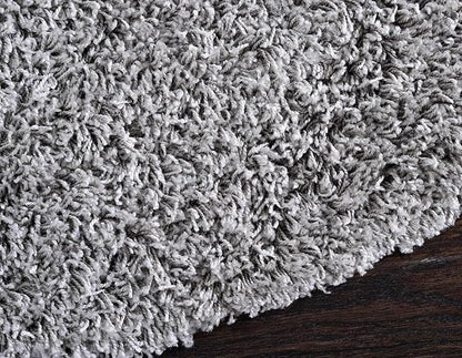 Unique Loom Solid Shag Collection Area Rug (8' Round, Cloud Gray)