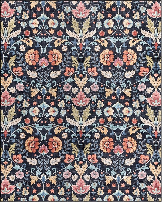 Gertmenian Indoor Boho Area Rug | Home Decor for Entryway, Bedroom, Living Room, Office, Kitchen | Non Slip, Soft, Printed Accent Rugs | Verner, Multi, 8x10 Large, 24626