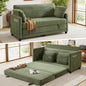 65" Loveseat Sleeper Sofa Bed, Corduroy Convertible Sofa Bed for Small Spaces, Folding Couch Bed with Deep Seat, 2 Pillows & Solid Frame, Pull Out Floor Couches for Living Room, Green