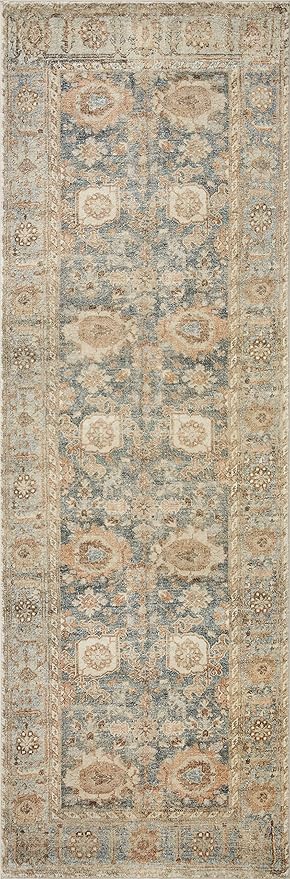Loloi Margot Collection MAT-03 Ocean/Spice 5'-0" x 7'-6" Area Rug feat. CloudPile, No-Shed Easy Clean Large Patterned Area Rug for Living Room, Bedroom, Dining Area