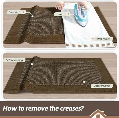 BEQHAUSE Indoor Door Mat 24" x 60", Dirt Trapper Door Mats Non-Slip Entryway Rugs Washable, Resist Dirt Absorbent Welcome Mat, Low Profile Floor Mats for Front Back Door and Entryway, Brown
