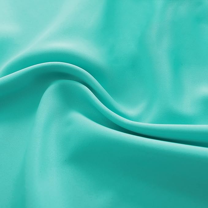 DONREN Turquoise Blackout Curtains - Room Darkening Thermal Insulated Living Room Window Curtain Panels Drapes (52 x 63 Inches Long,Set of 2)
