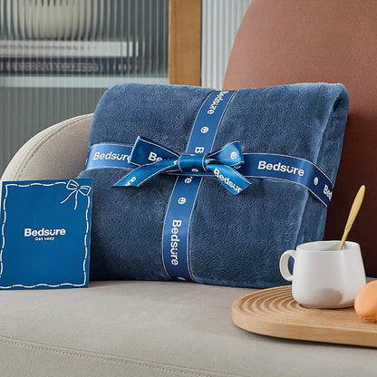 Bedsure GentleSoft Fleece Blanket California King Mineral Blue - Lightweight Plush Fuzzy Cozy Soft Bed Blankets, 102x96 inches