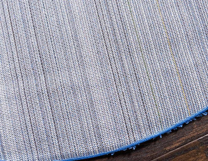 Unique Loom Solid Shag Collection Area Rug (6' 1" Round, Periwinkle Blue)