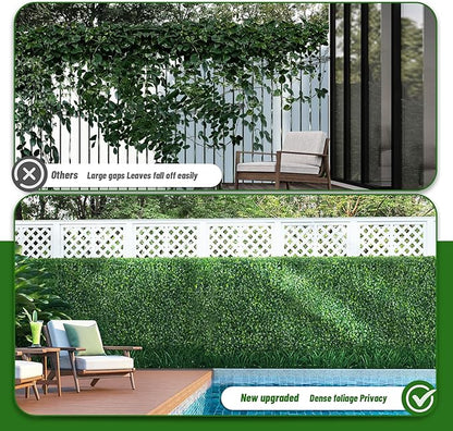 Artificial Ivy Privacy Fence Screen, 40X120 in(34 sqft) UV-Anti Faux Boxwood Roll Panels Greenery Backdrop Vine Leaf Fence Panels for Indoor Outdoor Wall Decor & Ivy Fence Covering Privacy