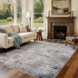 Area Rug Living Room Rugs - 6x9 Washable Large Soft Indoor Neutral Modern Abstract Low Pile Rug Carpet for Bedroom Dining Room Farmhouse Home Office - Blue/Grey/Brown