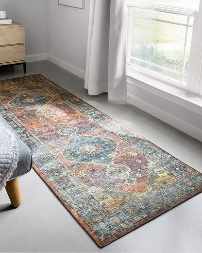 Loloi Skye Collection SKY-11 Rust/Blue 2'-6" x 10'-0" Runner Rug