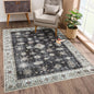 Bloom Rugs Washable Non-Slip 10x14 Rug - Black/Ivory Traditional Oriental Area Rug for Living Room, Bedroom, Dining Room, and Kitchen - Exact Size: 10' x 14'