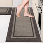 Kitchen Rugs Set (24" x 36"+24" x 60"), Non-Slip Machine Washable Kitchen Runner Rugs Floor Mats, Absorbent Comfort Standing Mat for Kitchen, Sink and Hallway, Rolled Packaging, Grayish Brown & Coffee