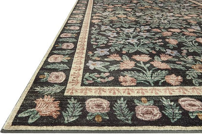 Loloi Rifle Paper Co. Eden Collection EDE-02 Mughal Garden Black 8'-6" x 11'-6" Area Rug feat. CloudPile™