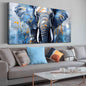 ENTANUB Elephant Wall Art for Living Room, Animal Canvas Print Painting for Bedroom, Blue Picture Decor, Size 59 x 29 Inches