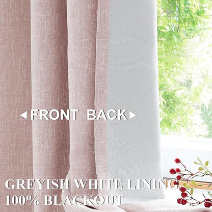 Vision Home Pink Full Blackout Curtains for Bedroom Living Room Darkening Window Treatment Panels Thermal Insulated Rod Pocket Back Tab Modern Soundproof Pink Drapes 2 Panels 50" Wx108 L
