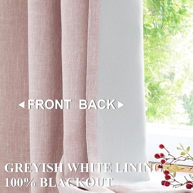 Vision Home Pink Full Blackout Curtains 84 inch for Girls Bedroom Nursery Room Darkening Window Treatment Set Thermal Insulated Rod Pocket Back Tab Soundproof Pink Drapes for Living Room 50" Wx84 Lx2