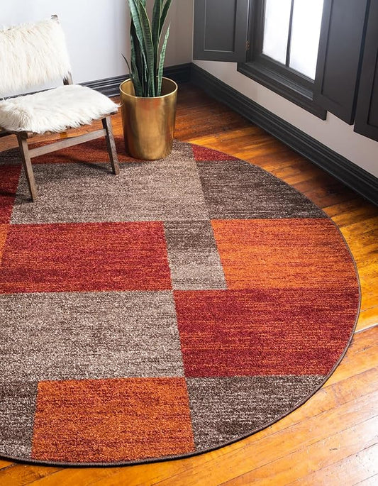 Unique Loom Autumn Collection Area Rug - Providence (5' 1" Round, Multi/ Beige)