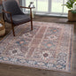 Bloom Rugs Washable 3' x 5' Rug - Brown/Blue/Orange Traditional Area Rug for Living Room, Bedroom, Dining Room, and Kitchen - Exact Size: 3' x 5'