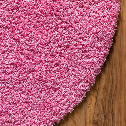 Unique Loom Solid Shag Collection Area Rug (7' 10" x 10' Oval, Taffy Pink)
