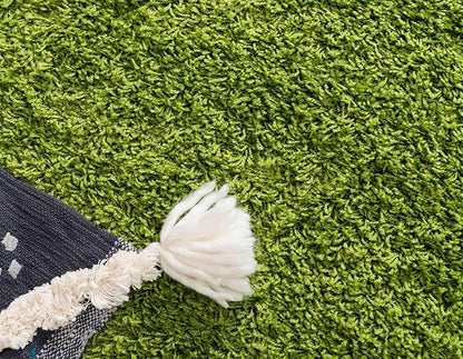 Unique Loom Solid Shag Collection Area Rug (9' x 12' Rectangle, Grass Green)