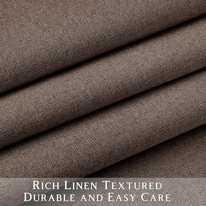 ChrisDowa 100% Blackout Brown Solid Curtains 45 Inches Long 2 Panels for Bedroom Living Room,Farmhouse Room Darkening Thermal Insulated Soundproof Grommet Top Window Treatment Drapes,52x45