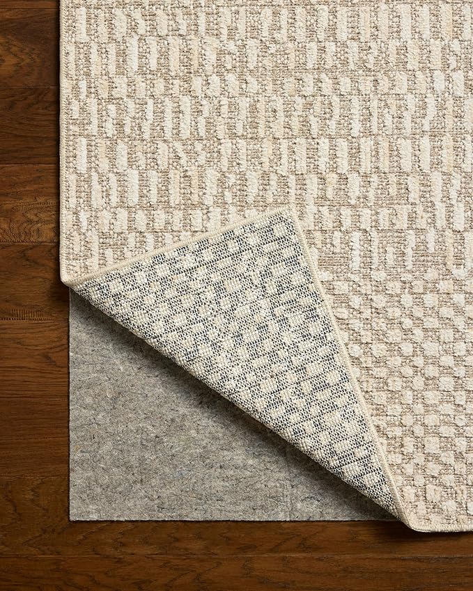 Loloi Amber Lewis Bexley Collection BEX-01 Natural/Birch 6'-6" x 9'-3" Area Rug Neutral, Textured, Living, Bedroom, Dining, Carpet
