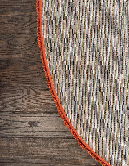 Unique Loom Solid Shag Collection Area Rug (5' 1" x 8' Oval, Terracotta)