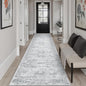 Runner Rug 2'6" x 10' Washable Non-Slip Runner Rugs for Kitchen Bathroom Laundry Room Vintage Ultra Thin Runners for Hallway Entryway Grey