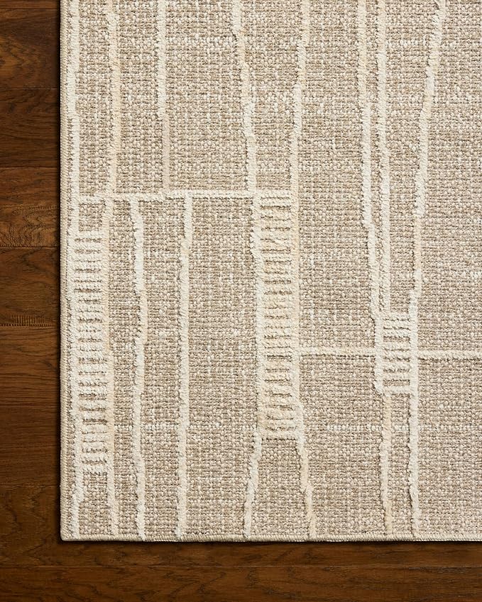 Loloi Amber Lewis Bexley Collection BEX-05 Mushroom/Natural 4'-0" x 6'-0" Accent Rug Neutral, Textured, Living, Bedroom, Dining, Carpet