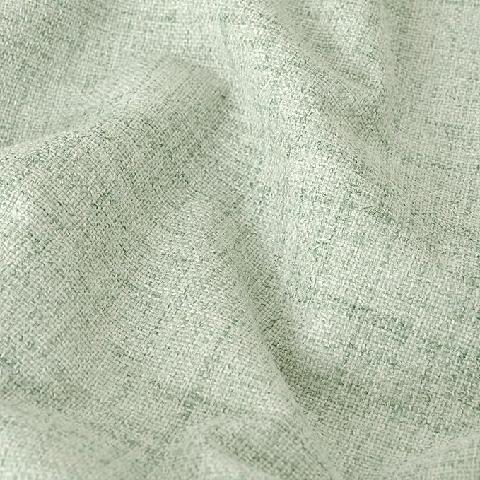 Sage Green Blackout Curtains for Living Room - Spring Linen Curtains 84 Inch Length Thermal Insulated Privacy Burlap Window Drapes for Bedroom Scandinavian Farmhouse, 2 Panels Each 52" Wide