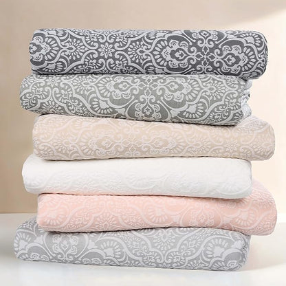 Superior 3 Piece Bedspread Set, Home Bed Decor, Decorative Bed Spread, 2 Pillow Shams, Medium Weight Blanket, Floral Matelasse Coverlet, Bedding Essentials, Enzy Collection, Queen, Charcoal